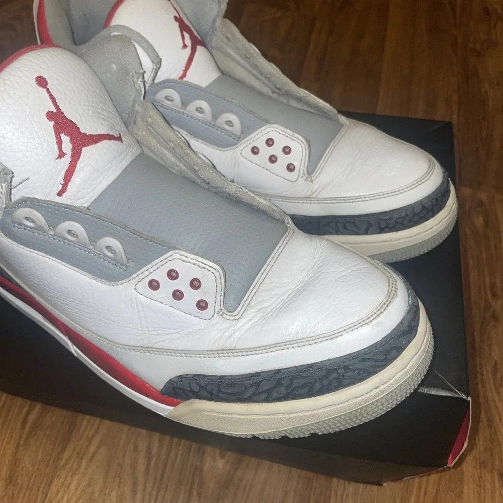 NIKE AIR JORDAN III RETRO 3 FIRE RED WHITE BLACK 2013 RARE‎ 136064-120 (SIZE 14)